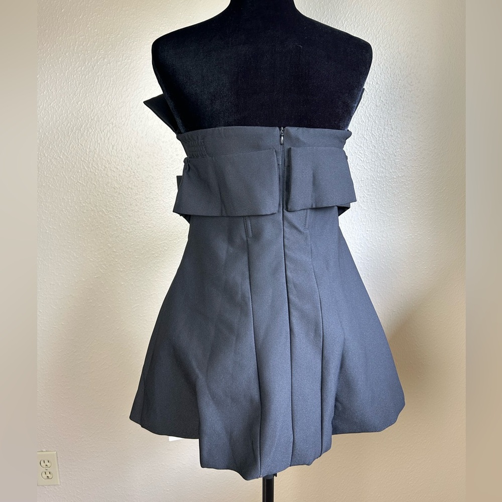 Miss Rosier Caribe black bowknot off-shoulder mini dress NWT - Picture 6 of 9